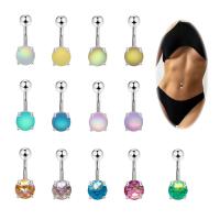 Stainless Steel Belly Ring, 304 Stainless Steel, with Acrylic, fashion jewelry & Unisex 5mm, 8mm 