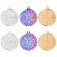 Stainless Steel Pendants, 304 Stainless Steel, Flat Round, Vacuum Ion Plating, Unisex Approx 50 cm 