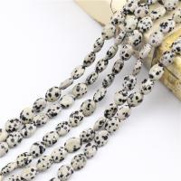 Perles dalmatiens, Dalmate, ovale, poli, DIY, couleurs mélangées Environ 15.35 pouce, Vendu par brin