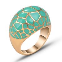 Enamel Zinc Alloy Finger Ring & for woman, golden 