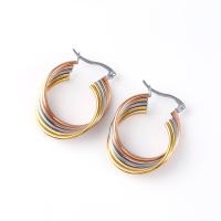 Stainless Steel Hoop Earring, 304 Stainless Steel, plated, fashion jewelry & for woman 