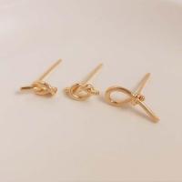 Brass Stud Earring, real gold plated & for woman, golden 