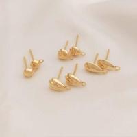 Brass Earring Drop Component, real gold plated, DIY golden 
