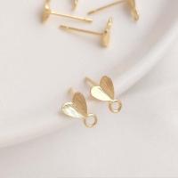 Brass Earring Drop Component, Heart, real gold plated, DIY, golden 