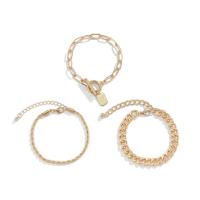 Bracelets chaîne de zinc alliage fer, avec alliage de zinc, avec 5cm chaînes de rallonge, Placage, trois pièces & bijoux de mode & pour femme, plus de couleurs à choisir cm, Vendu par fixé