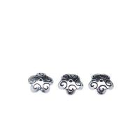 Sterling Silver Bead Caps, 925 Sterling Silver, Flower, DIY, silver color Approx 1mm 