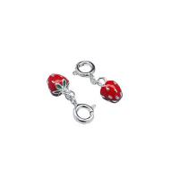 925 Sterling Silver Lobster Clasp Charm, Strawberry, DIY & epoxy gel, red Approx 3mm 