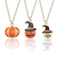 Halloween Necklace, Zinc Alloy, with 1.97 extender chain, gold color plated, Halloween Design & Unisex & enamel .72 Inch 