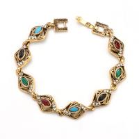 Zinc Alloy Resin Bracelets, with Resin, plated, fashion jewelry & for woman & with rhinestone Approx 7.28 Inch 