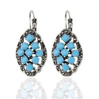 Zinc Alloy Leverback Earring, with Resin, antique silver color plated, fashion jewelry & for woman 