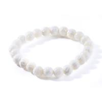Natural White Shell Bracelet, Round, Carved & for woman, white Approx 18 cm 