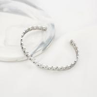 Stainless Steel Cuff Bangle, 304 Stainless Steel, polished, Adjustable & for woman, original color, 62mm 