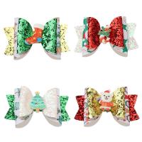Christmas Hair Clip, Synthetic Leather, with Zinc Alloy, Christmas Design & for children 76.1mm 