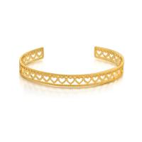 Stainless Steel Cuff Bangle, 304 Stainless Steel, Vacuum Ion Plating, fashion jewelry & for woman, golden, 7mm, Inner Approx 65mm 