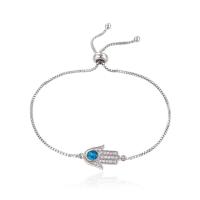 Cubic Zirconia Micro Pave Brass Bracelet, with Opal, Hand, plated, micro pave cubic zirconia & for woman .1 Inch 