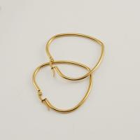 Stainless Steel Hoop Earring, 304 Stainless Steel, Heart, 18K gold plated, fashion jewelry & for woman, golden 