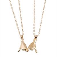 Zinc Alloy Necklace, 201 Stainless Steel, with zinc alloy pendant & Wax Cord, Hand, plated, 2 pieces & Unisex Approx 17.7-19.6 Inch 