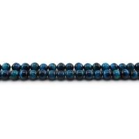 Tigerauge, rund, poliert, DIY & verschiedene Größen vorhanden, royalblau, Länge:ca. 38 cm, verkauft von Strang