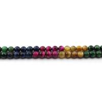 Tigerauge, rund, poliert, DIY & verschiedene Größen vorhanden, gemischte Farben, Länge:ca. 38 cm, verkauft von Strang