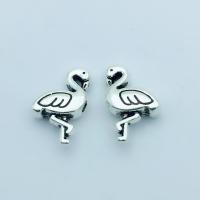Animal Brass Beads, Swan, antique silver color plated, DIY 