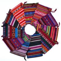 Cotton Drawstring Bag, random style, mixed colors [