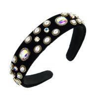 Hair Bands, Velour, with Glass Rhinestone & Sponge & Plastic Pearl, Geometrical Pattern, fashion jewelry & for woman 