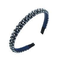 Hair Bands, Cloth, with Plastic Pearl, handmade, Korean style & for woman & with rhinestone 