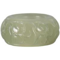 Hetian Jade perle à grand trou, beignet, gravé, DIY, vert clair Environ 7mm, Vendu par PC