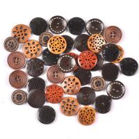 2-Loch Holz Knopf, flache Runde, DIY & verschiedene Stile für Wahl, keine, 20mm, ca. 20PCs/Tasche, verkauft von Tasche