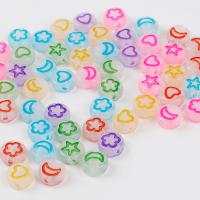Acrylic Jewelry Beads, Round, epoxy gel, DIY & luminated, mixed colors 