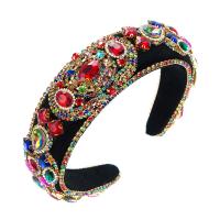 Hair Bands, Cloth, with Glass Rhinestone, Baroque style & for woman & with rhinestone 