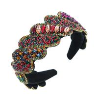 Hair Bands, Cloth, with Seedbead, Baroque style & for woman & with rhinestone 