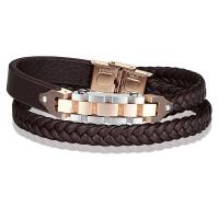 PU Leather Bracelet, with 304 Stainless Steel, Vacuum Ion Plating, for man Approx 8.46 Inch 