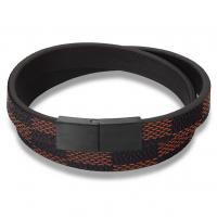 PU Leather Bracelet, with 304 Stainless Steel, Vacuum Ion Plating, for man Approx 15.74 Inch 