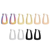 Edelstahl Hoop Ohrringe, 304 Edelstahl, Vakuum-Ionen-Beschichtung, Modeschmuck & für Frau, keine, 17x23x3mm, verkauft von Paar