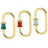 Brass Screw Carabiner Lock Charms, gold color plated, fashion jewelry & DIY & for woman & enamel 