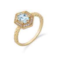 Cubic Zirconia Micro Pave Sterling Silver Finger Ring, 925 Sterling Silver, with Topaze, gold color plated & micro pave cubic zirconia & for woman, gold 