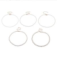 Collar de perlas de plástico, Perlas plásticas, con acero inoxidable 304, Joyería & diverso tamaño para la opción & para mujer, longitud:aproximado 13.78 Inch, Vendido por UD