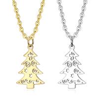 Christmas Jewelry Necklace, 304 Stainless Steel, Christmas Tree, Galvanic plating & for woman & hollow 26mm Approx 55 cm 
