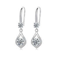 Cubic Zirconia Micro Pave Sterling Silver Earring, 925 Sterling Silver, platinum plated, micro pave cubic zirconia & for woman 