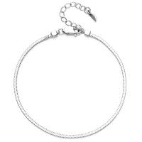 Bracelet Sterling Silver Chain, Argent sterling 925, Plaqué de platine, bijoux de mode & pour femme, couleur originale, 210mm, Vendu par PC