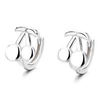 Männer Sterling Silber Hoop Ohrringe, 925er Sterling Silber, Kirsche, plattiert, Modeschmuck & für Frau, keine, 11.6x12mm, verkauft von Paar