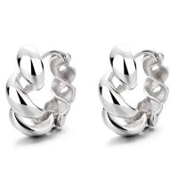 Männer Sterling Silber Hoop Ohrringe, 925er Sterling Silber, plattiert, Modeschmuck & für Frau, keine, 18x18.5mm, verkauft von Paar