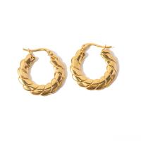 Stainless Steel Hoop Earring, 304 Stainless Steel, Vacuum Plating, fashion jewelry & for woman, golden 