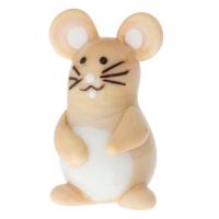 Lampwork Decoration, Mouse, yellow 