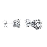 Rhinestone Stud Earring, Titanium Steel, fashion jewelry & Unisex & with rhinestone 6mm 
