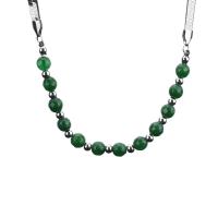 Gemstone Necklaces, Titanium Steel, with Natural Stone, Round, polished, fashion jewelry & Unisex 