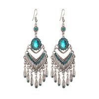 Fashion Fringe Earrings, Zinc Alloy, Geometrical Pattern, antique silver color plated, Bohemian style & for woman & with rhinestone 