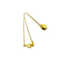 Brass Jewelry Necklace, with 6cm extender chain, Oval, 18K gold plated, for woman Approx 43 cm 