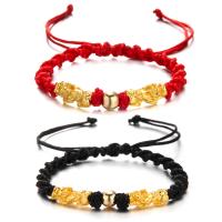 Fashion Zinc Alloy Bracelets, Polyester Cord, with Zinc Alloy, Fabulous Wild Beast, gold color plated, Unisex & adjustable cm 